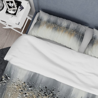 Gentle Gray Serenity - Abstract Painting Duvet Cover Set - Microfiber Polyester