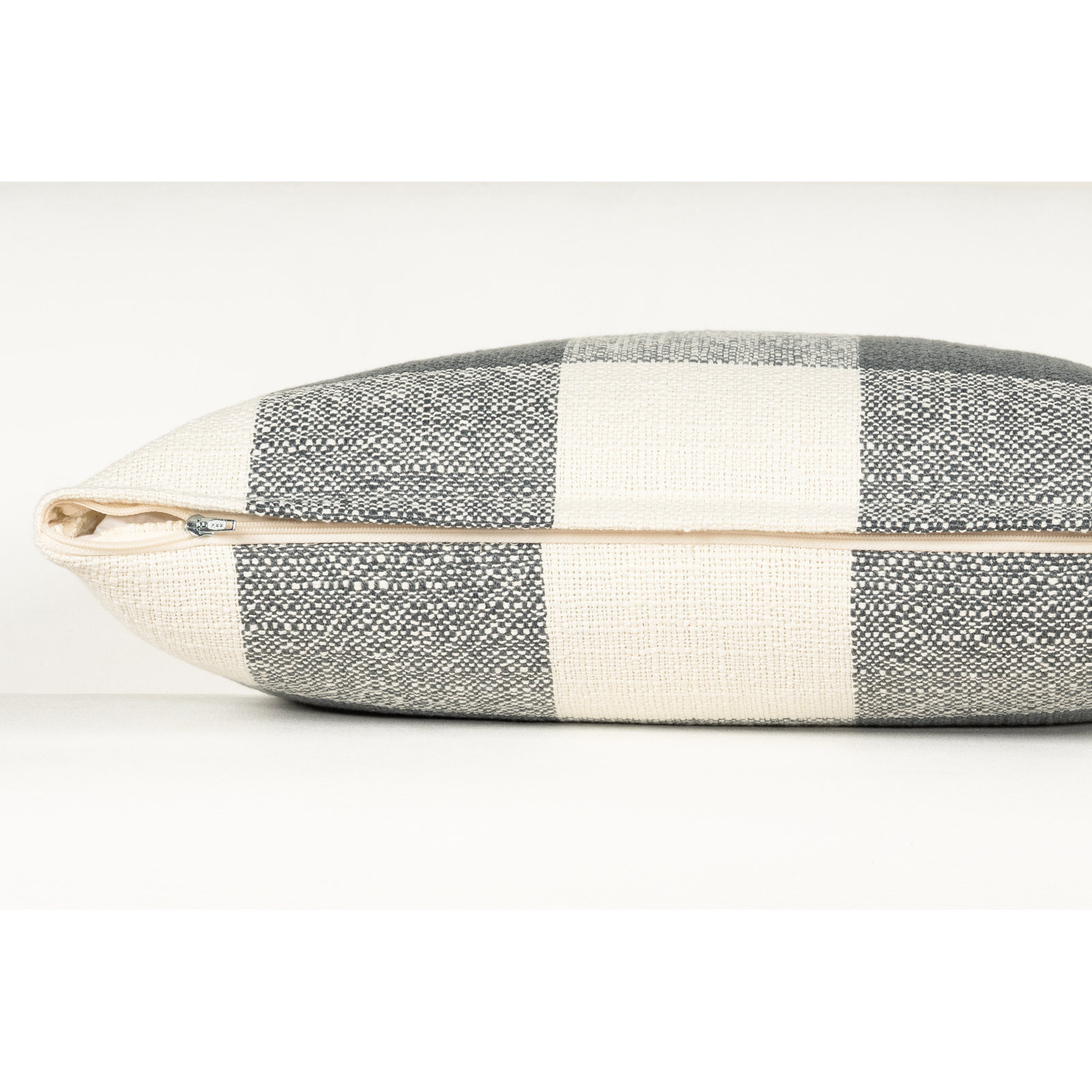 Throw Pillow, Blue Checkered, Feather, Square 20"