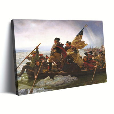 Famous Painting George Washington Crossing The Delaware Canvas Wall Art Framed Ready to Hang Living Room Bedroom Home Decor
