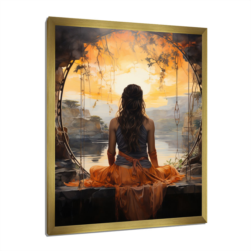Orange Orange Awakening I, reproduction d'art sur toile, H 44 po x l 34 po x P 1,5 po, Or