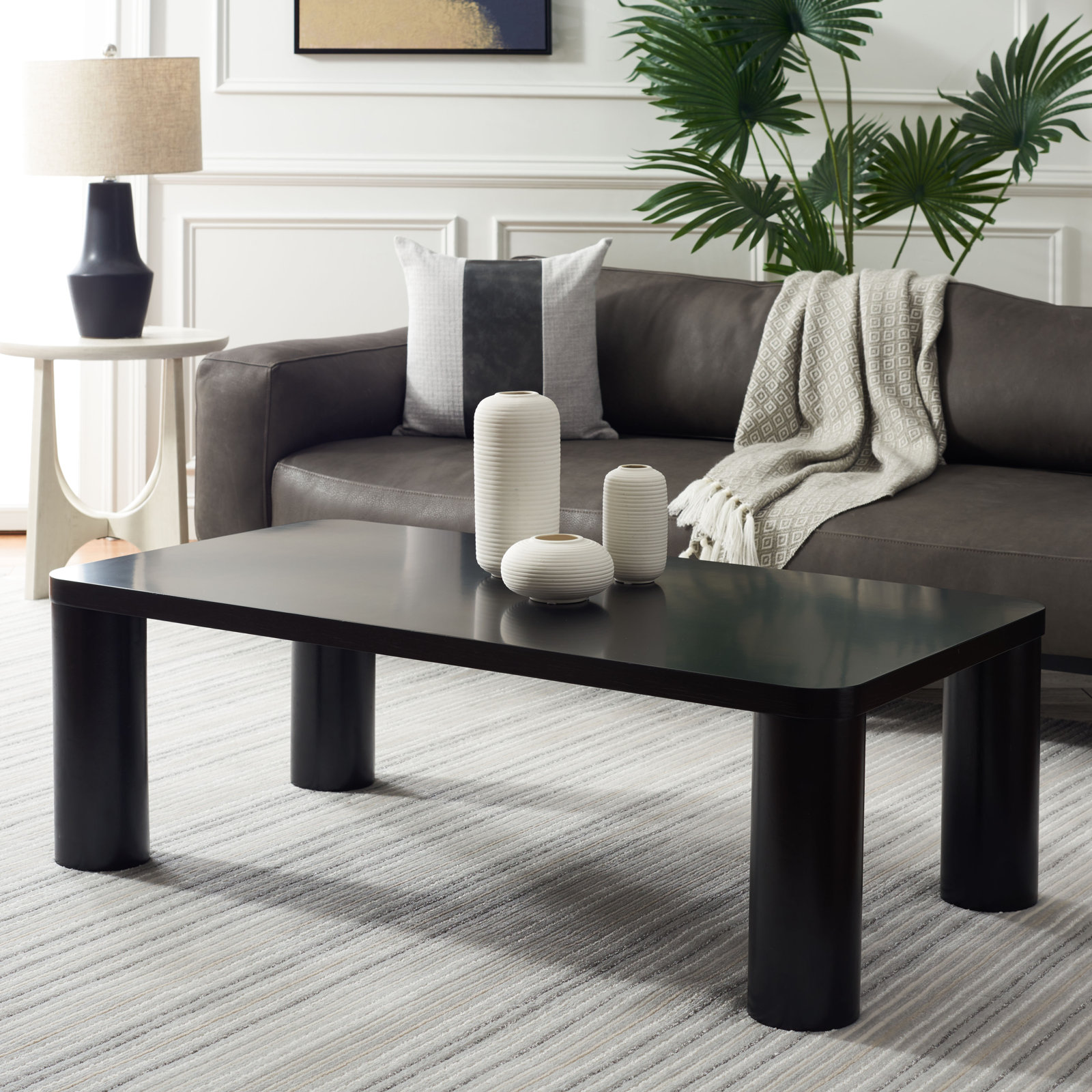 Patricio Single Coffee Table, 16.14" H x 48.03" L x 25.98" W, Black