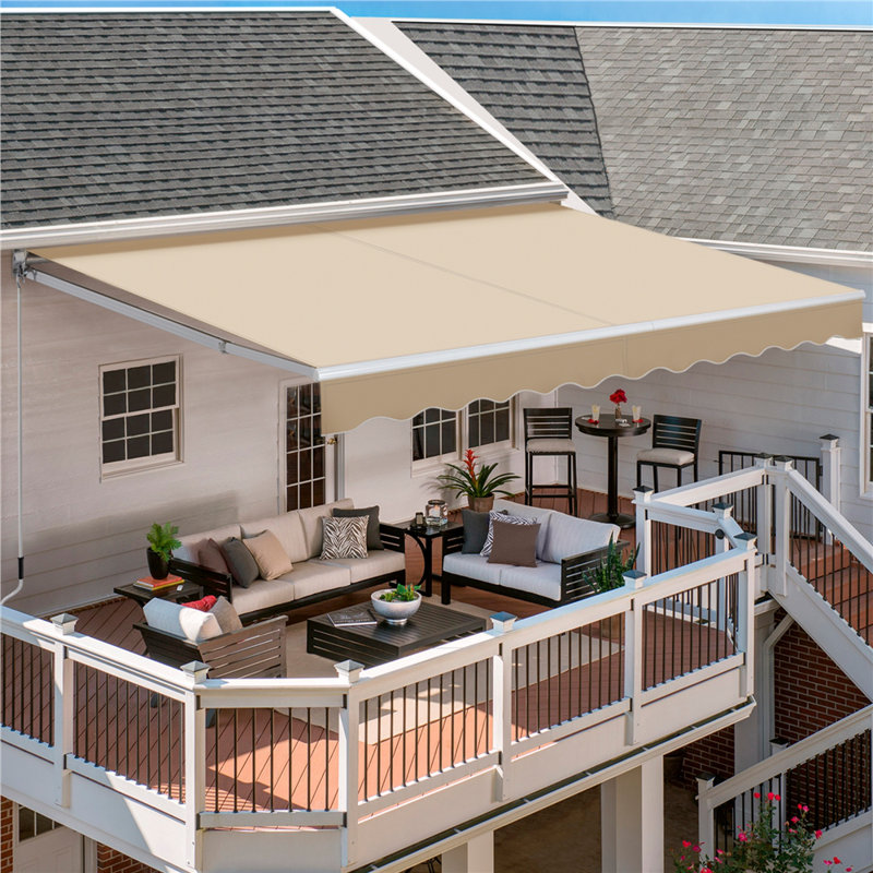 Retractable Patio Awning, Beige, 300 cm L x 250 cm W