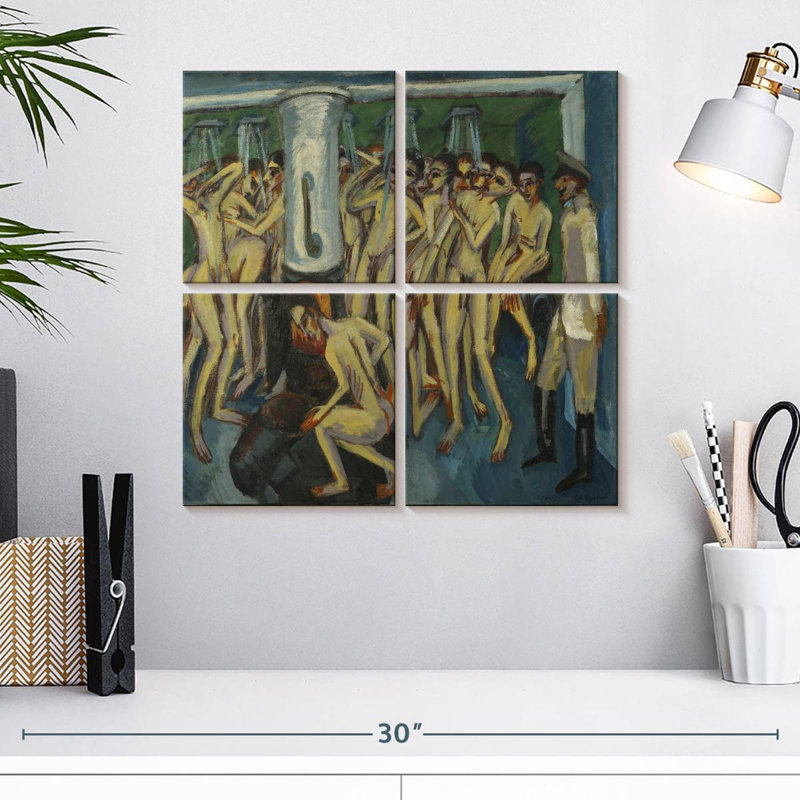 Artillerymen In The Shower, 18" H x 18" W