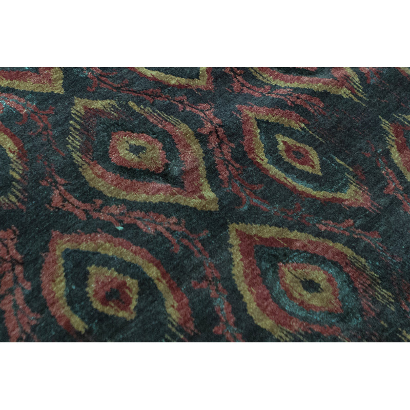 Kendale Ikat Area Rug in Green/Blue/Rust