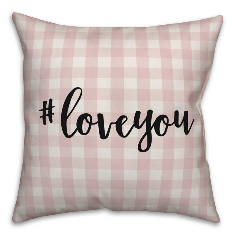 Plaid Throw Pillow, Pink/Black, Pillow Cover