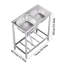 Belfry Kitchen Aquashicola W Double Bowl Stainless Steel Freestanding Kitchen Sink-1669359575