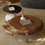 Table basse ronde en bois avec tiroir