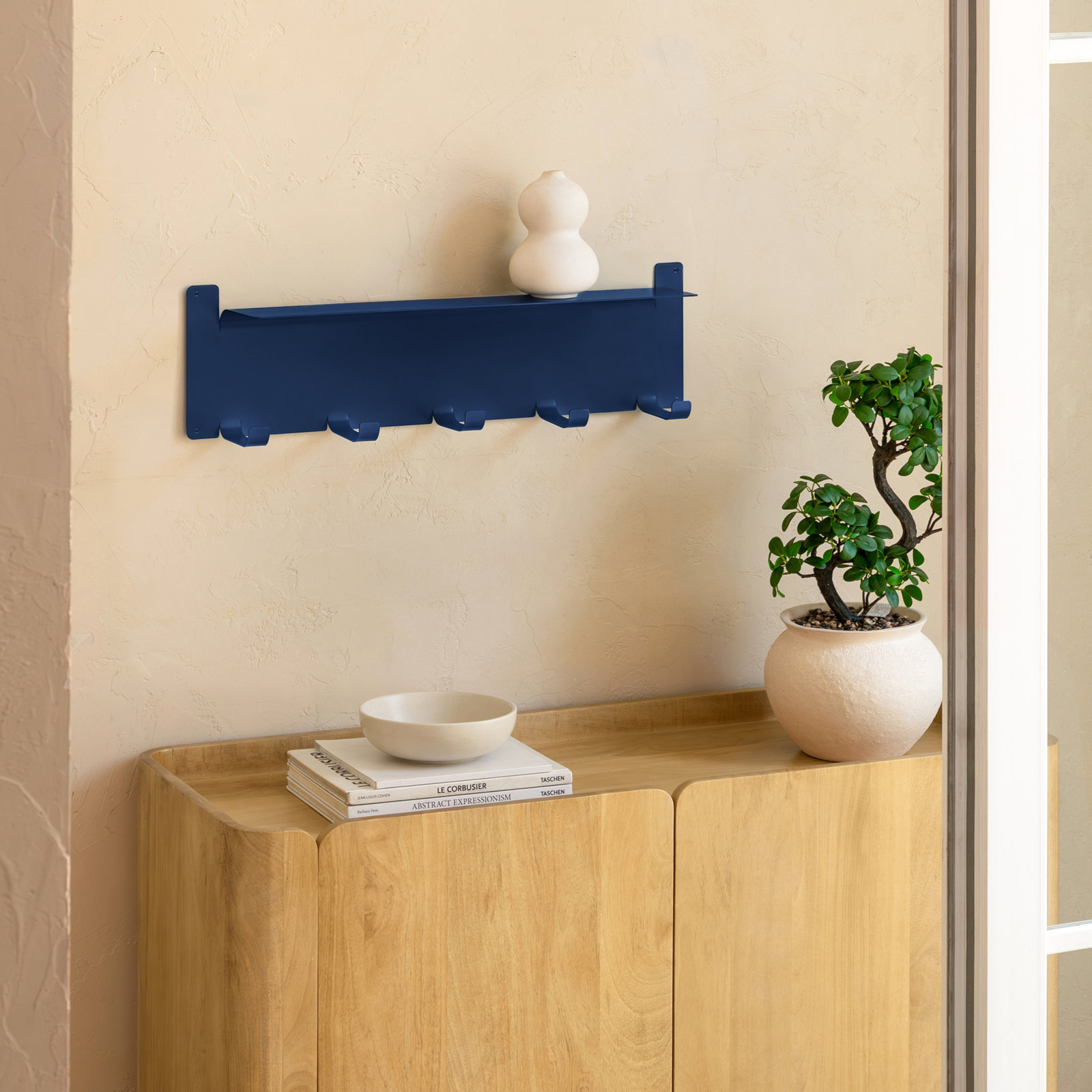 Ackworth Iron 5-Hook Wall-Mounted Hook, Estate Blue