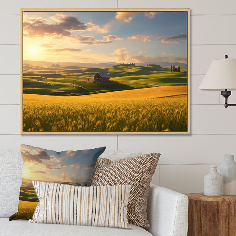 «Washington», art mural sur toile Washington, Cadre naturel flottant, H 12 po x l 20 po x P 1 po