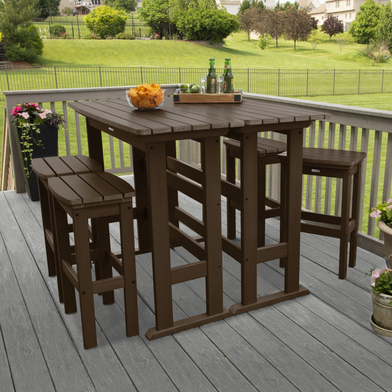 Arbnora Rectangular 4 - Person 54" Long Bar Height Dining Set, Weathered Acorn
