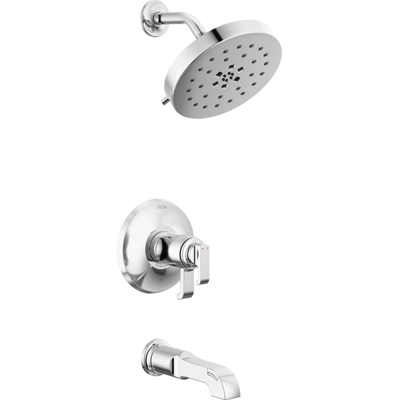 Tetra 17T Series Dual-Function Bathtub Faucet Set, H2Okinetic Shower Head Trim Kit, Bathtub Trim, Chrome