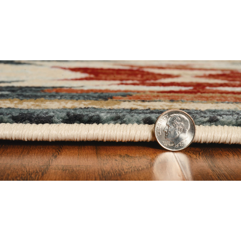Mardell Southwestern Area Rug, Round 7'10", Ivory