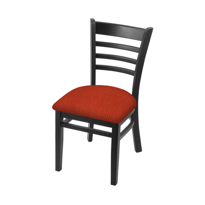 18'' H Upholstered Beech Side Chair, Black, Graph Poppy