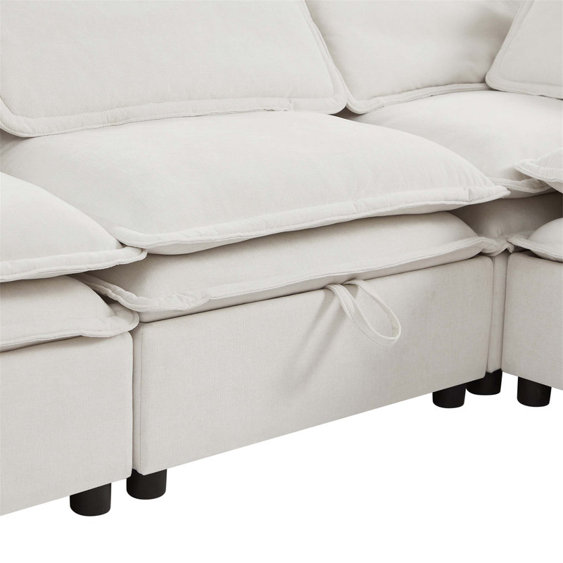 Grand canapé modulaire en forme de U double à double couche pour une assise confortable et un agencement polyvalent dans n'importe quelle maison.