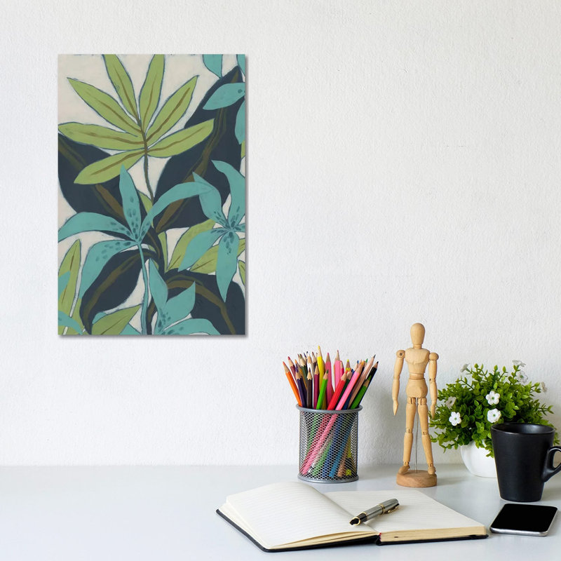 Jungle Blues II by June Erica Vess - Wrapped Canvas Painting, 20.32 cm H x 30.48 cm W