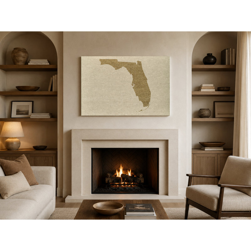 Florida State Silhouette - paysage, art mural sur toile, H 8 po x l 10 po