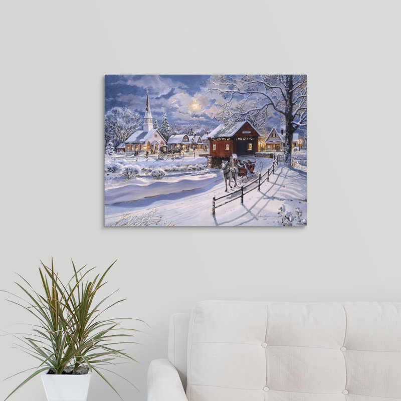 "winter-bateau" par jess hager, peinture sur toile, H 18 po x l 24 po x P 1,25 po, Toile tendue