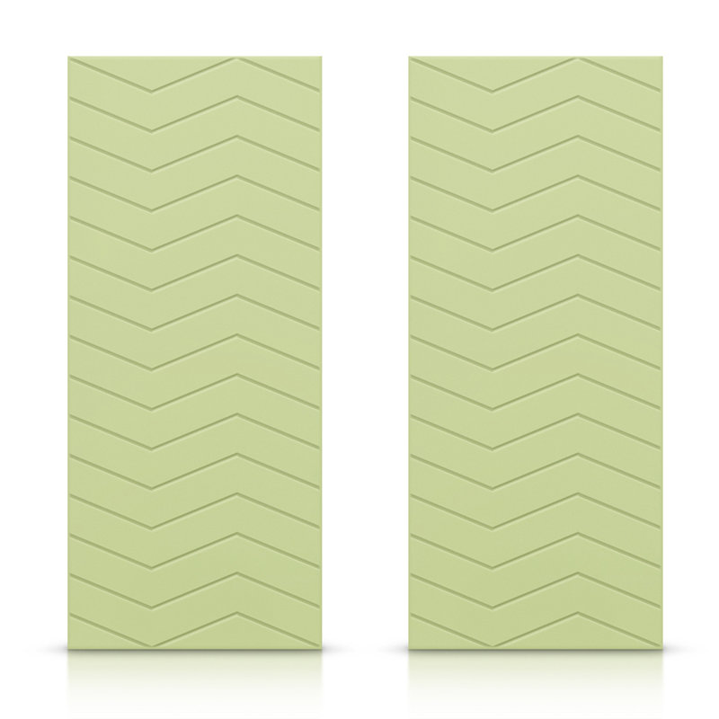 Portes de placard coulissantes à panneaux, Vert sauge, 72 po x 80 po