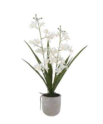 20.5" Artificial White Orchid in Vanda Pot