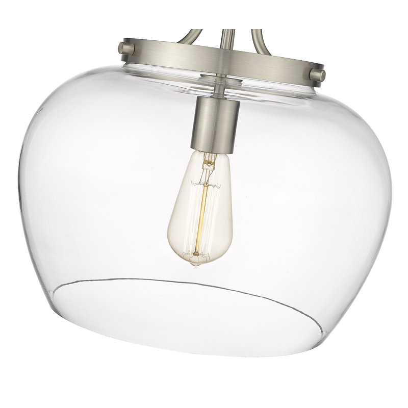 Plafonnier semi-encastré 1 lumière Caridad, Nickel brossé