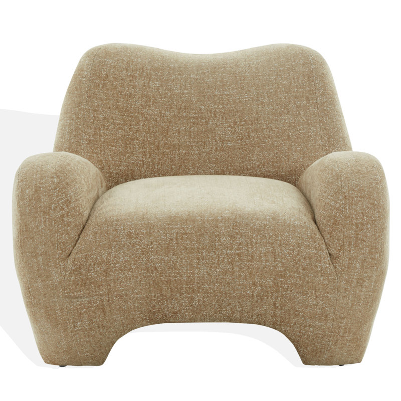 Randal Chenille Accent Chair, Light Brown