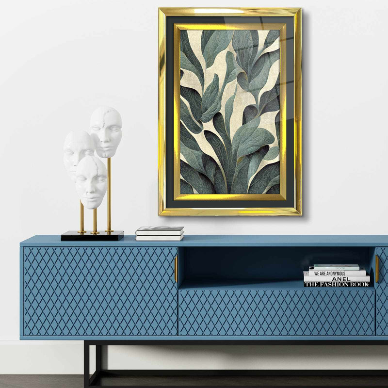 Élégante peinture décorative encadrée, 17,0 po x 25,6 po | 100% verre acrylique (épaisseur: 0,04 pouce) et cadre en bois massif (épaisseur: 1,0 pouce) | Art mural parfait pour le salon, la chambre à coucher et le bureau