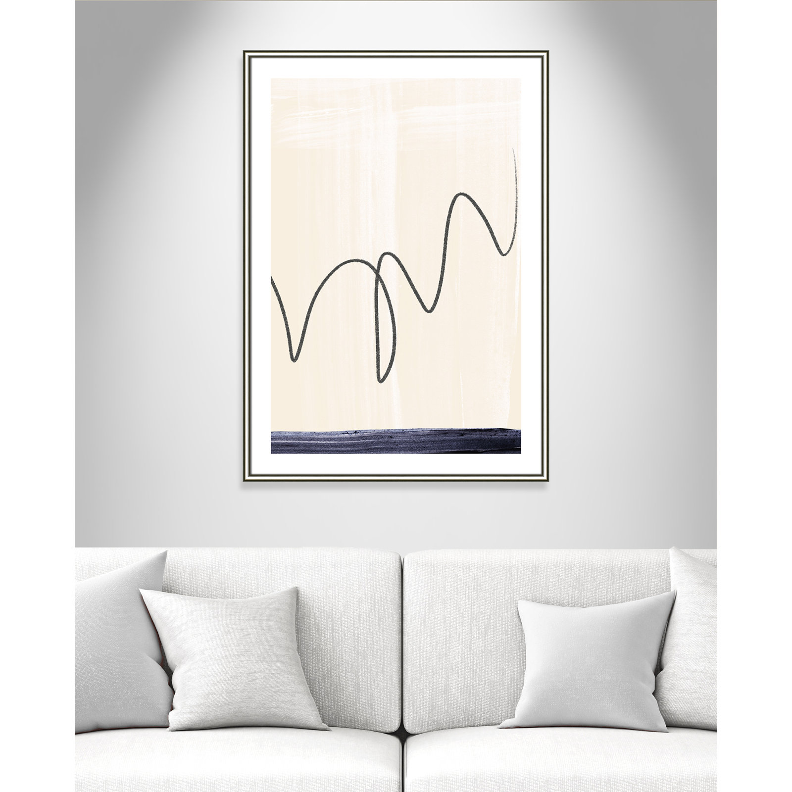 Tigerlily "Departured II" Painting, 42.75" H x 30.75" W x 0.88" D, Silver Framed Paper