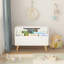 Boîte à jouets en bois, rangement pour jouets pour enfants avec bibliothèque à l'avant