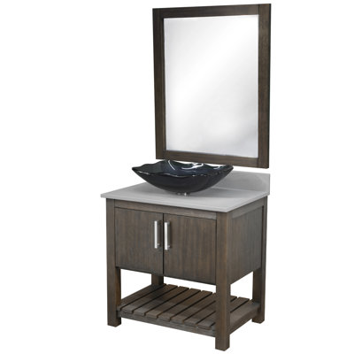 36-inch Bathroom vanity with quartz top and sink, Hardware