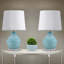Lampe de table en verre soufflé tourbillon bleu turquoise Aqua