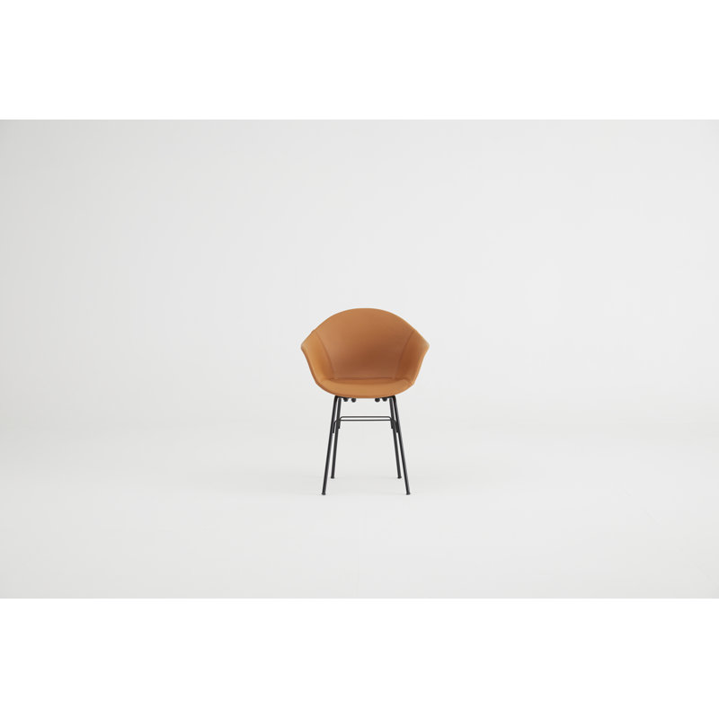 TA 18'' H Faux Leather Upholstered Armchair, Black