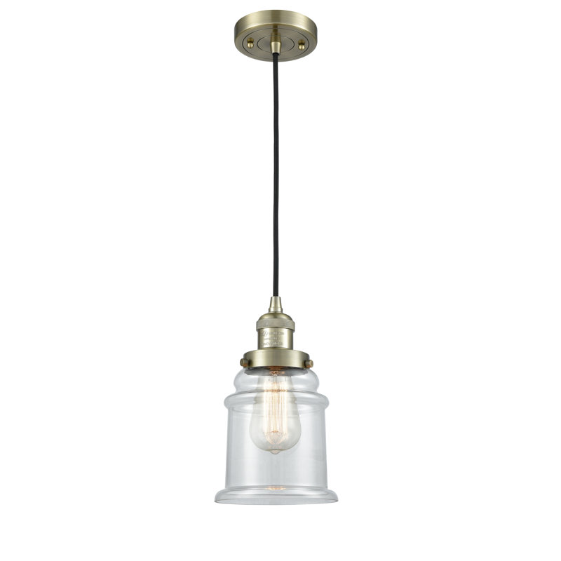 Alexandira 1 - Light Single Pendant, Antique Brass, Clear, No Bulb Included