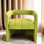 Fauteuil d'appoint incurvé de luxe en velours - Assise confortable sans assemblage en velours de baignoire moderne, détail cannelé, requis-1354607064
