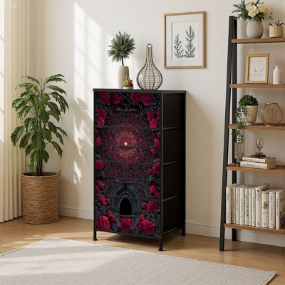 Commode à 4 tiroirs avec rangement vertical