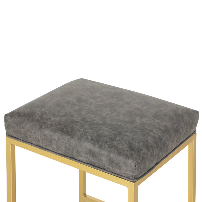 Tabouret de comptoir de cuisine moderne brun 24 po avec repose-pieds et similicuir Borough, 1, Similicuir brun performance
