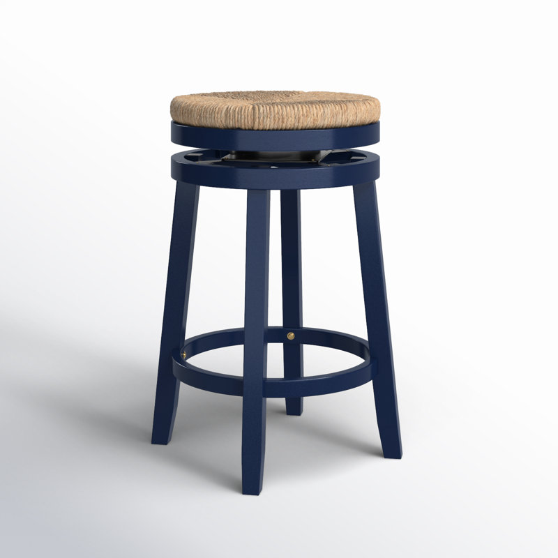 Tabouret de bar et de comptoir Granville, Bleu marine, Tabouret de comptoir (siège d'une hauteur de 25,5