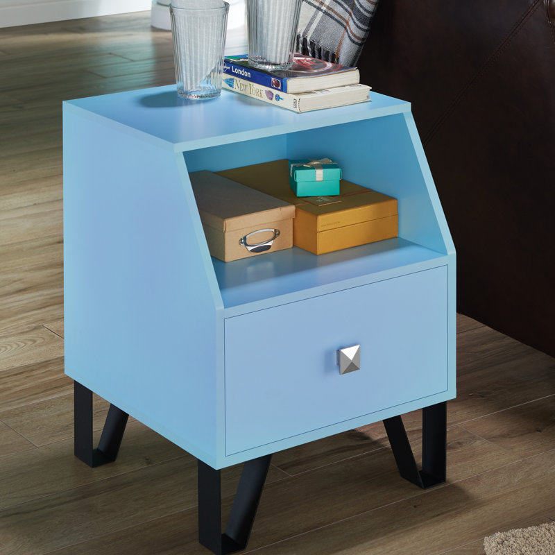 Merriwood End Table with Storage, Sky Blue