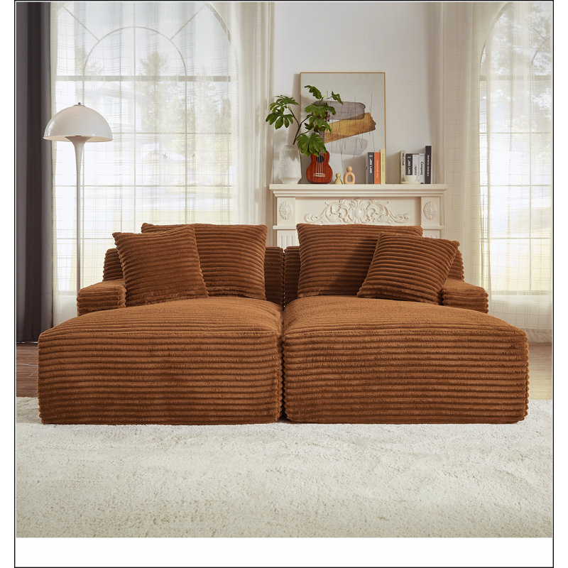 Méridienne compressible double - aucun assemblage requis, causeuse moelleuse moderne pour lire dans la chambre à coucher