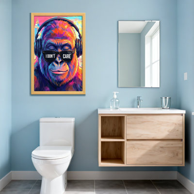 Animals Colorful Gorilla With Headphones And Sunglasses
