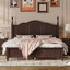Queen Size Wood Platform Bed Frame,Retro Style Platform Bed With Wooden Slat Support