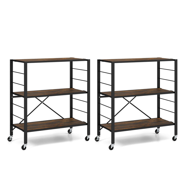 Beliziare 30'' W Metal Shelving Unit with Wheels
