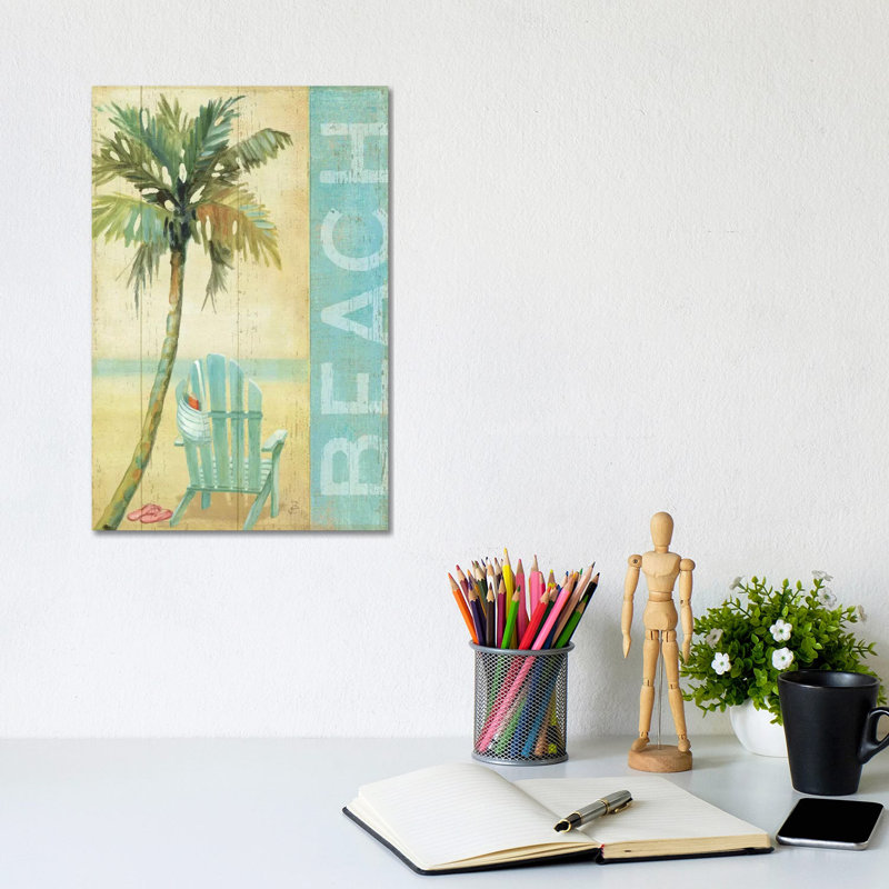 'Ocean Beach I' by Daphne Brissonnet Graphic Art Print on Wrapped Canvas, Wrapped Canvas, 20.32 cm H x 30.48 cm W