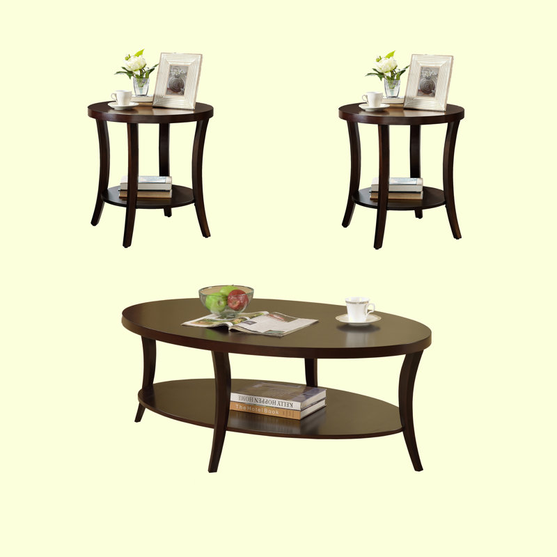 Nijel End Table Set, Brown