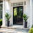 20 in. Large Dark Gray Concrete Tall Cylinder Planter / Pot with Drainage Hole for Indoor & Outdoor(Upgraded Interior)-164190071-164190060-164190057