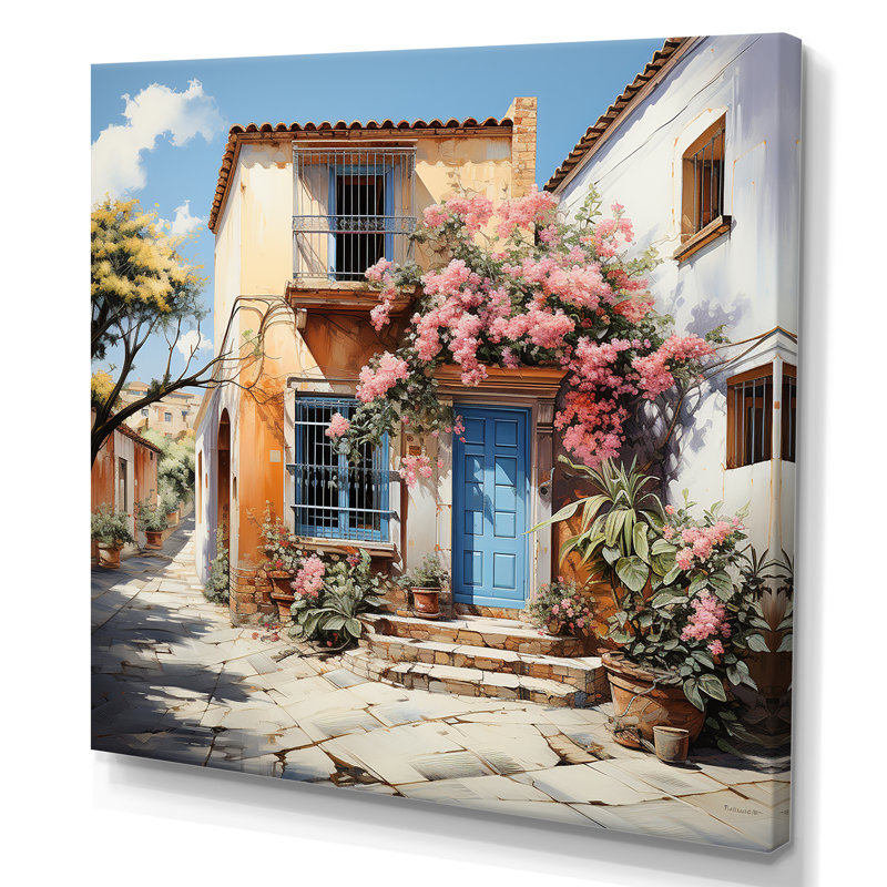 «Mexico Colonial Charm» - art mural mexicain, Toile tendue, H 16 po x l 16 po x P 1 po