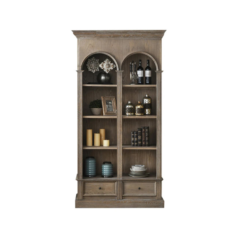 Vitrines en bois massif de couleur chêne