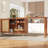 360° Expandable Rotating Bar Table With Storage Cabinet