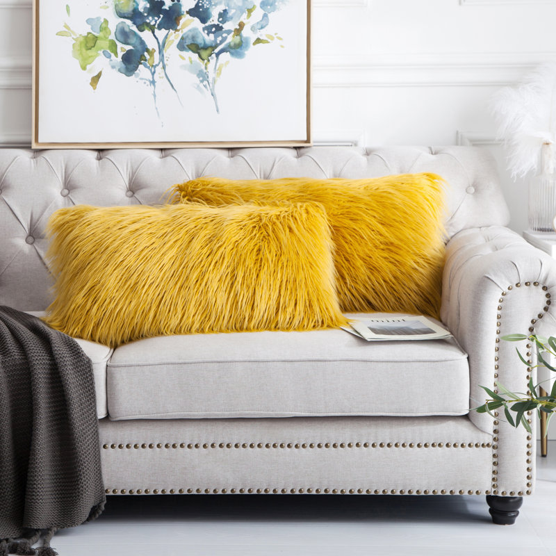 Mongolian Rectangular Pillow Cover, Lemon Curry