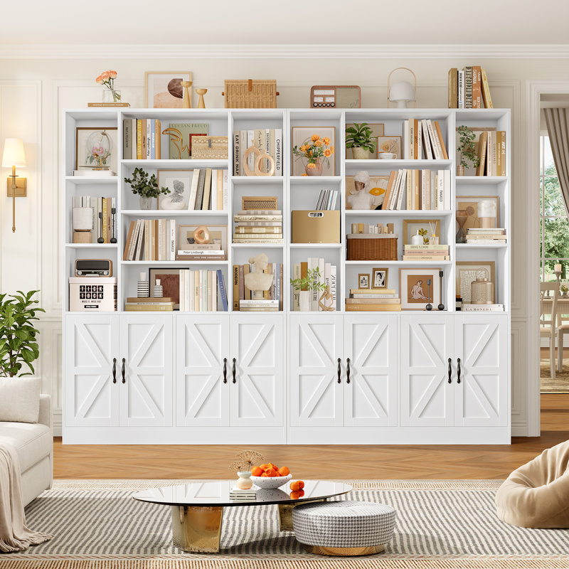 74.8'' H Storage Bookcase With 10 Open Cubes, White
