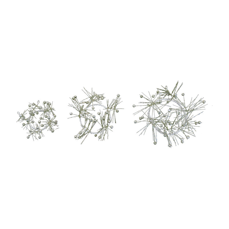 Couronne perlée, H 2,5 po x l 2,5 po, Champagne